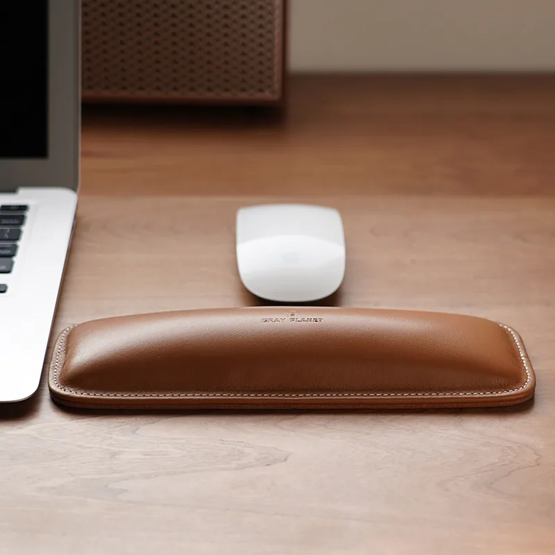 Ergonomic Desk Setup Keyboard - Repose-poignet en cuir véritable, coussin de