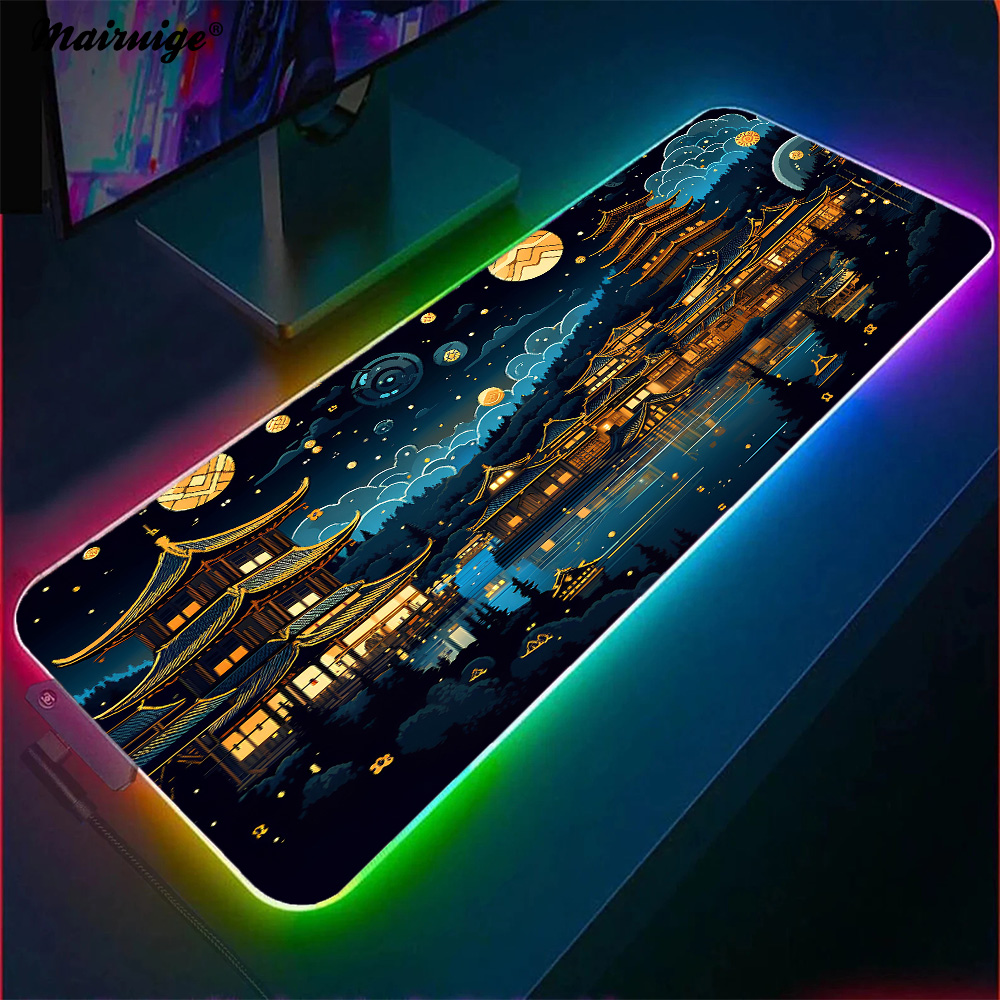 Desk Setup At Office - Architecture chinoise la nuit Setup Gamer