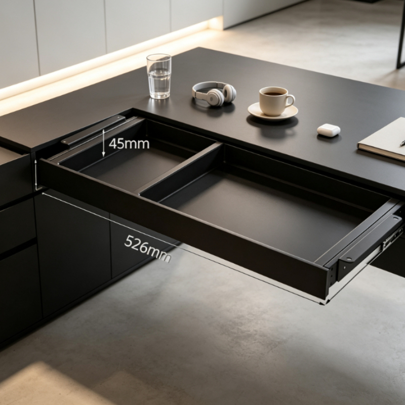 Desk Setup For Office - Plateau de rangement coulissant sous le