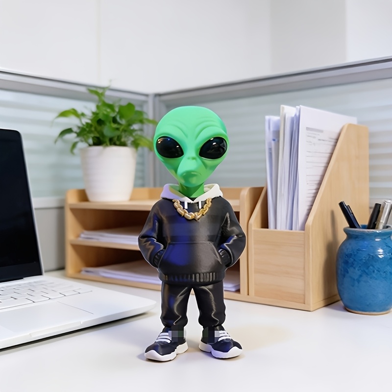 Desk Setup Green - 1 figurine d'alien verte avec design
