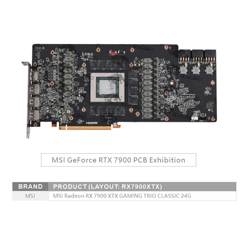 Bykski A-MS7900XTXTRIO-X bloc  - Amd Vga Rx 7900 Xtx avis et prix