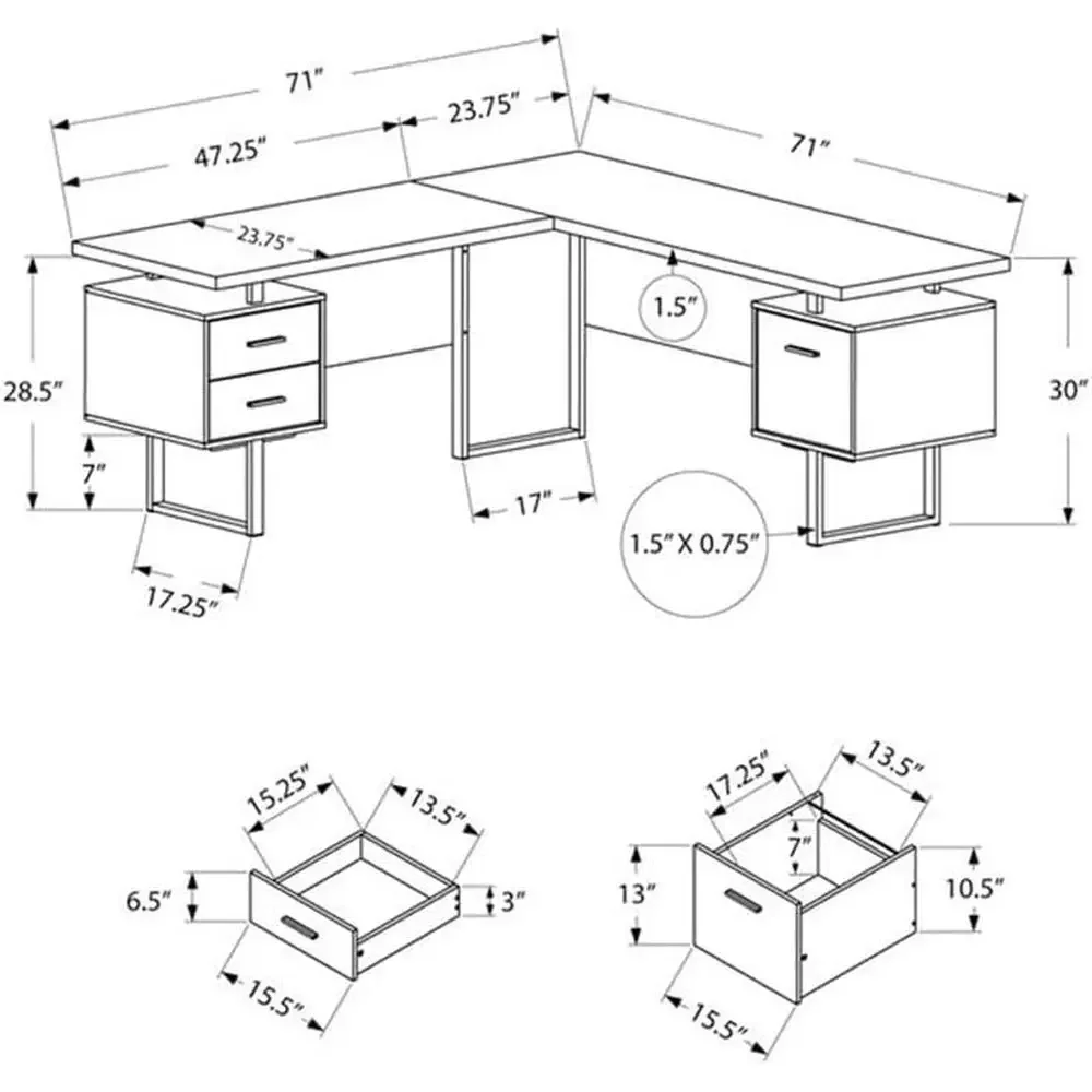 Bureau d'ordinateur en forme d - Desk Setup For Office avis et prix