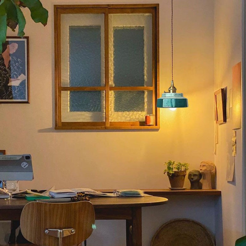 Lampe suspendue en céramique p - Desk Setup Green avis et prix