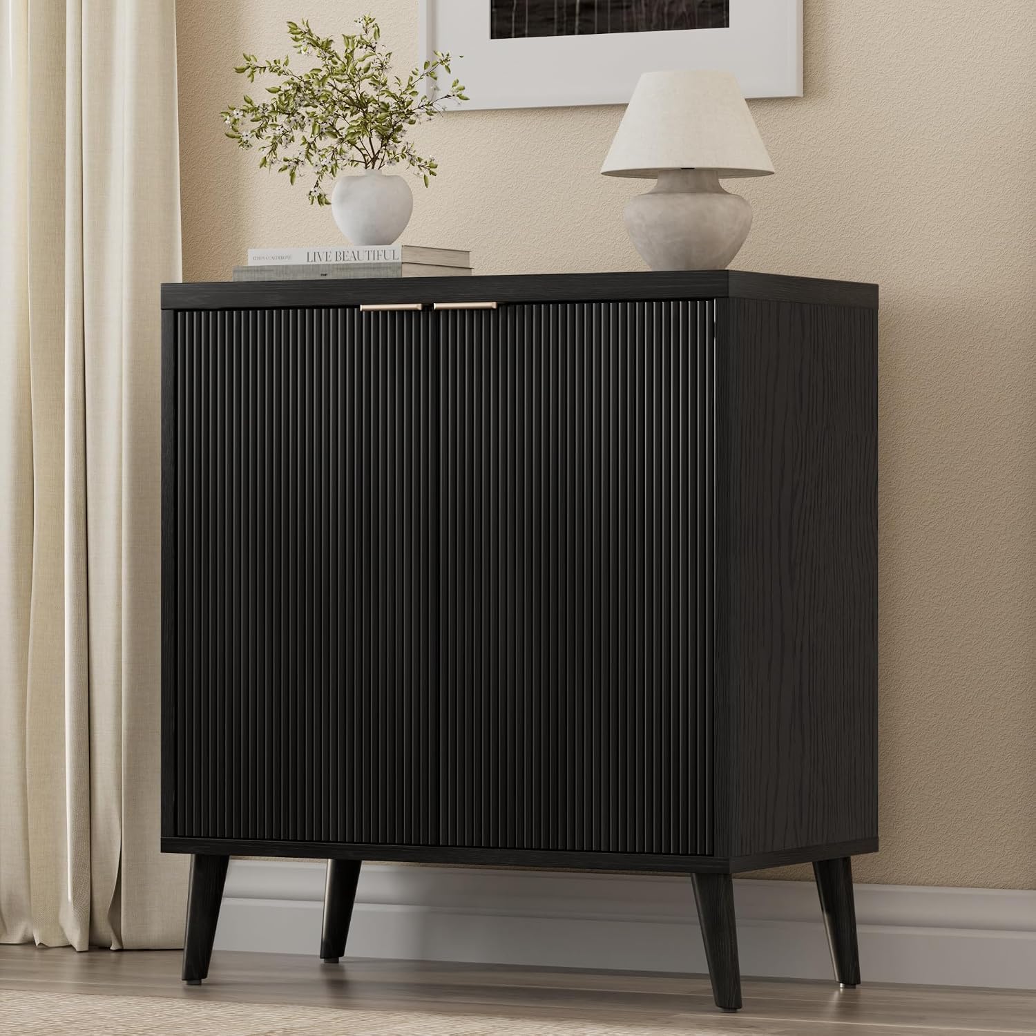 Buffet cannelé avec rangement, - Desk Setup Modern avis et prix