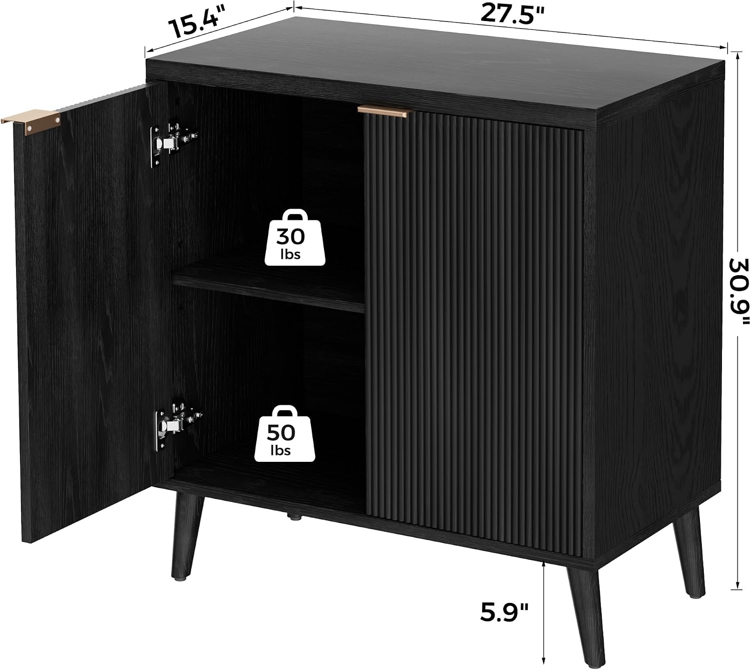 Buffet cannelé avec rangement, - Desk Setup Modern avis et prix
