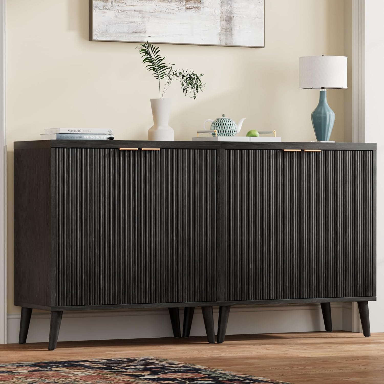 Buffet cannelé avec rangement, - Desk Setup Modern avis et prix