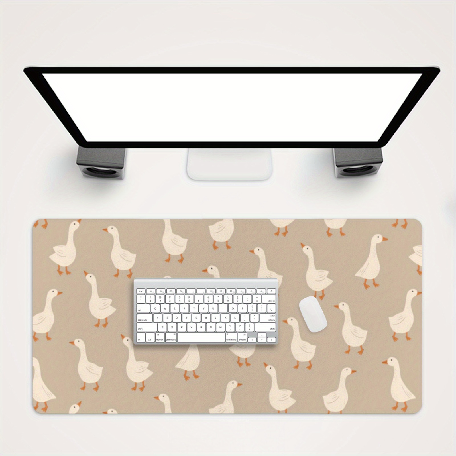 Tapis de bureau motif bataille - Desk Setup Beige avis et prix
